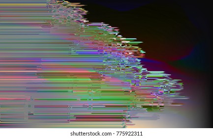 Stock vector illustration. Glitch style computer screen error templates. Digital pixel noise abstract design. Futuristic design background. Television signal fail. Data decay. Technical problem. EPS10