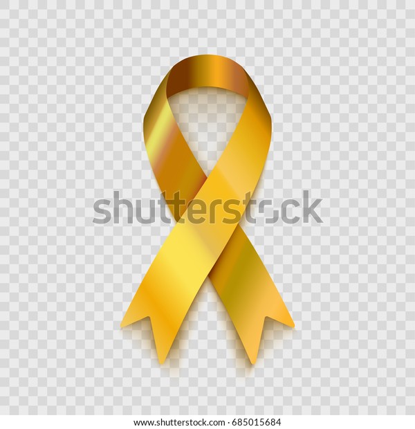 Stock Vector Illustration Gold Ribbon Isolated Stock Vector (Royalty