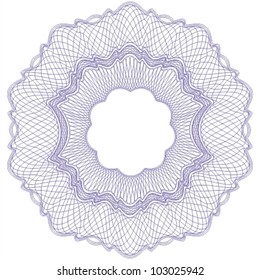 Stock Vector Illustration: Guilloche elements for certificate or diploma / currency and money design / vector / CMYK color / All lines and color are easy editable