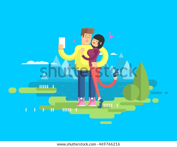 Stock Vector Illustration Happy Married Couple Stock Vector Royalty Free 469766216 Shutterstock 3335