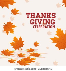 
Stock Vector Illustration:
Happy Thanksgiving Day poster, banner or flyer design with maple leaves and wishing message on shiny background.