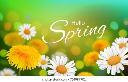 Stock Vector Illustration Hello Hi Spring Stock Vector (Royalty Free ...