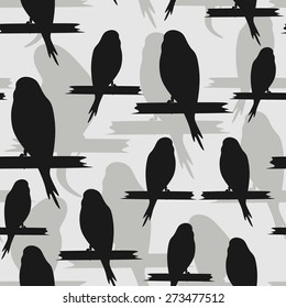 Stock Vector Illustration:
Vector images silhouettes of birds on a branch/ Silhouettes bird on a branch