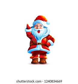 Ilustración vectorial de archivo carácter aislado santa claus atención sorpresa