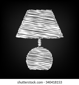 Stock Vector Illustration: Lamp icon with chalk effect 