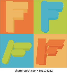 stock vector illustration letter f set
