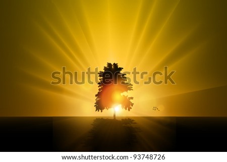 Stock Vector Illustration: the lonely tree - vector illustration