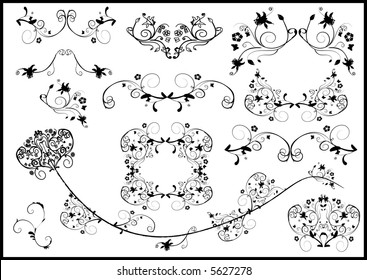  Stock Vector Illustration: lots of design floral elements