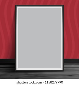 Stock vector illustration mockup mock up realistic picture template photoframes. Blank paper gray. Art for banners, placards and posters. EPS10