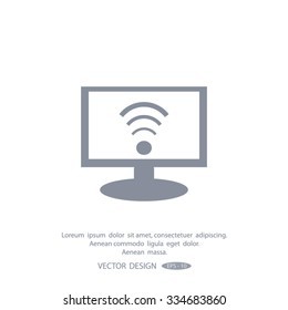 Stock Vector Illustration: Monitor with Internet vector icon