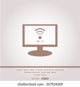 Stock Vector Illustration: Monitor with Internet vector icon