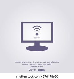 Stock Vector Illustration: Monitor with Internet vector icon