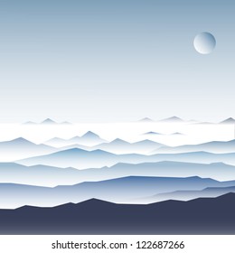 Stock Vector Illustration: mountain ridges.eps10