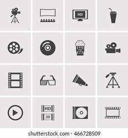 Stock Vector Illustration: Movies icons