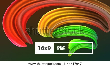 Stock vector illustration multicolored realistic oil, acrylic paint. Acid colors. Brush stroke isolated on gray background. Template for placard, banner, flyer, presentation, sticker. EPS10