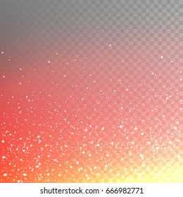Stock vector illustration numerous fiery sparks, sparkles, lights Isolated on a transparent checkered background. EPS 10