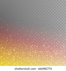 Stock vector illustration numerous fiery sparks, sparkles, lights Isolated on a transparent checkered background. EPS 10