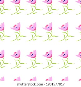 ilustración vectorial en fondo blanco. un patrón impecable con flores rosas. patrón para postales e impresión en tela y papel.
