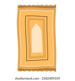 Stock vector illustration of orange prayer mat