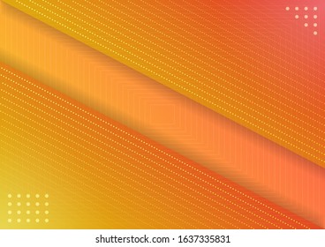 stock vector illustration of orange technology futuristic circuit digital. 3d abstract sci-fi concept with gradient dots and lines, artificial intelligence. abstract vector background.
