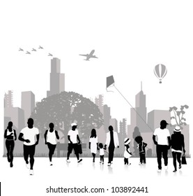 Stock Vector Illustration: Park