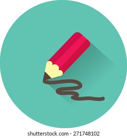 Stock Vector Illustration. Pencil icon. Flat vector illustration