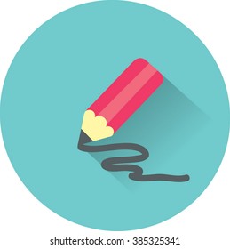 Stock Vector Illustration. Pencil icon. Flat vector illustration