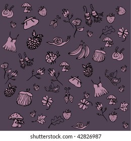 Stock vector illustration purple fashion background drawing