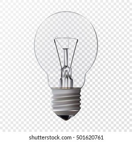 Stock vector illustration realistic lightbulb isolated on a transparent background. Eps10.