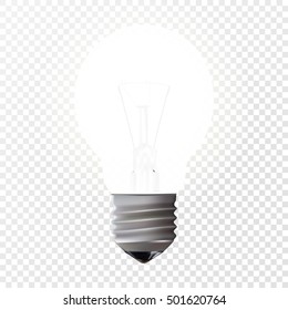 Stock vector illustration realistic lightbulb isolated on a transparent background. Eps10.
