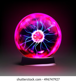 Stock vector illustration realistic plasma globe, electric sphere, Magic Ball. EPS 10