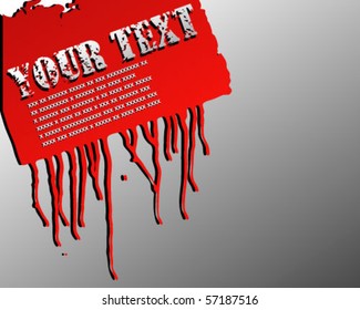 Stock Vector Illustration:  Red paint splash corner business ribbon. Vector illustration.