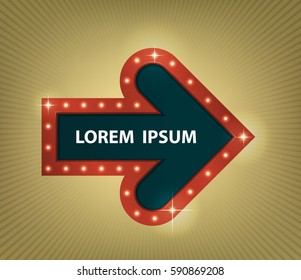 stock vector illustration. Retro arrow signboard