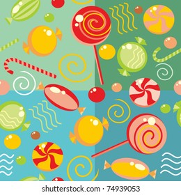 Stock Vector Illustration: Seamless background with multi-coloured candy