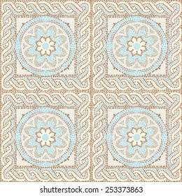 Stock vector illustration seamless pattern antique mosaic