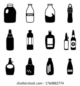 Stock vector illustration of a set of plastic bottles and other containers/Set of plastic bottles and other containers/Stock vector illustration