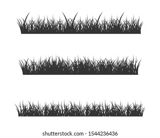 Stock vector illustration Set of silhouette of grass isolated on white background