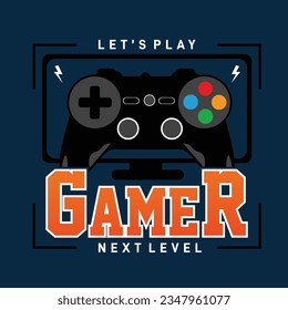 stock vector illustration simple and cool gaming stick icon