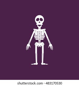 Stock vector illustration a skeleton for halloween in a flat style