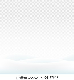 Stock vector illustration snowdrifts isolated on a transparent background. White snow. Snowy hills. The dunes of snow. EPS 10