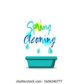 stock vector of illustration spring cleaning isolated on white background