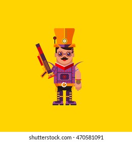 Stock vector illustration a steampunk character for halloween in a flat style