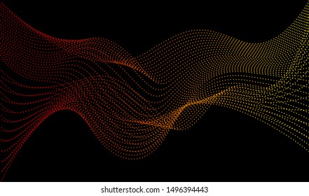 stock vector illustration of technology futuristic circuit digital, 3d abstract sci-fi user interface concept with gradient dots and lines. artificial intelligence. abstract vector background.