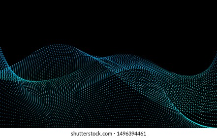 stock vector illustration of technology futuristic circuit digital, 3d abstract sci-fi user interface concept with gradient dots and lines. artificial intelligence. abstract vector background.