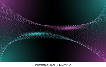 stock vector illustration of technology futuristic circuit digital, 3d abstract sci-fi user interface concept with gradient dots and lines. artificial intelligence. abstract vector background.