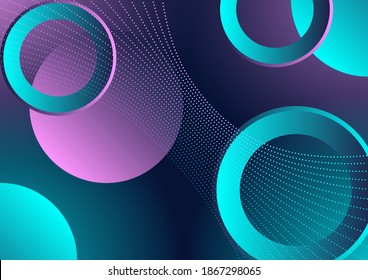 stock vector illustration of technology futuristic circuit digital, 3d abstract sci-fi user interface concept with gradient circle, dots and lines. artificial intelligence. abstract vector background.