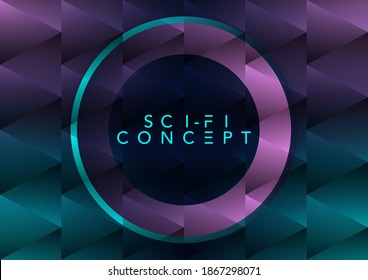 stock vector illustration of technology futuristic circuit digital, 3d abstract sci-fi user interface concept with gradient dots and lines. artificial intelligence. abstract vector background.