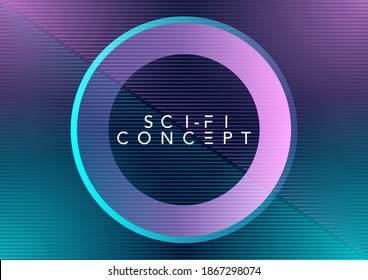 ilustración vectorial de tecnología de circuito futurista digital, 3d concepto abstracto de interfaz de usuario de ciencia ficción con puntos y líneas de gradiente. inteligencia artificial. fondo vectorial abstracto.