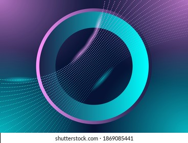 ilustración vectorial de tecnología de circuito futurista digital, 3d concepto abstracto de interfaz de usuario de ciencia ficción con círculo gradiente, puntos y líneas. inteligencia artificial. fondo vectorial abstracto.