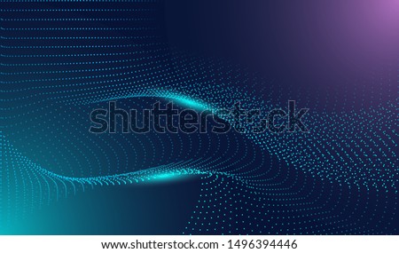 stock vector illustration of technology futuristic circuit digital, 3d abstract sci-fi user interface concept with gradient dots and lines. artificial intelligence. abstract vector background.